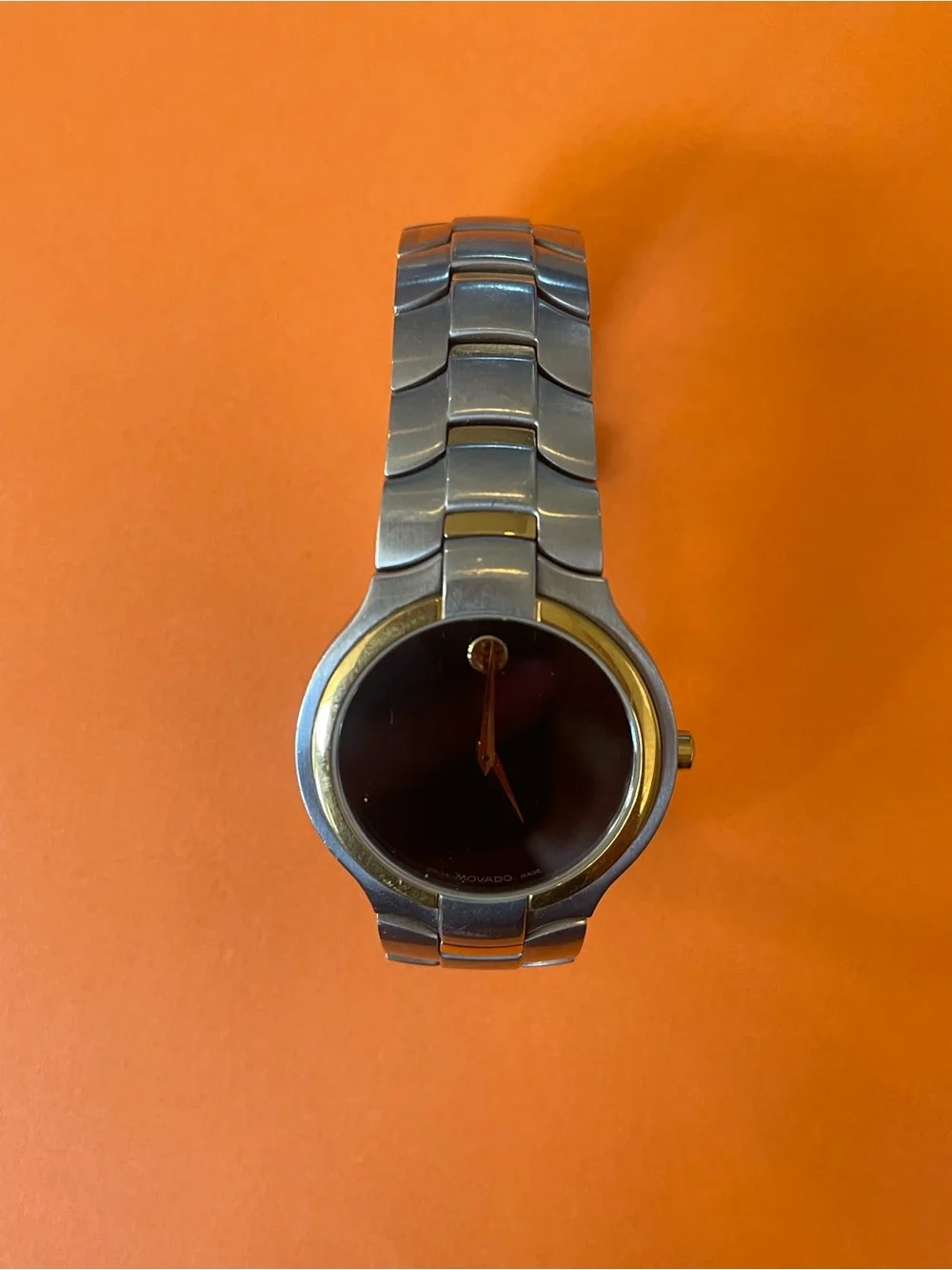 Movado Two-Tone Black Dial Stainless Steel Bracelet Watch